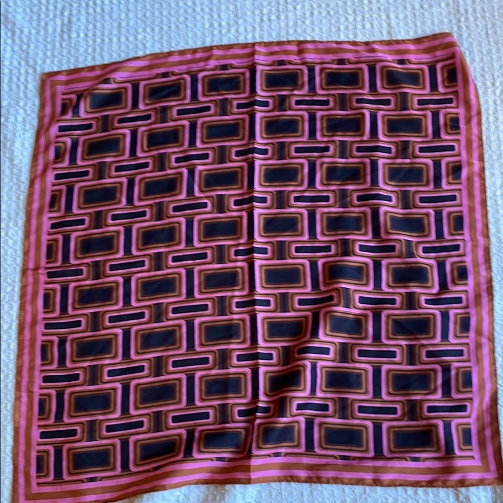 Geometric Pink and Black Scarf